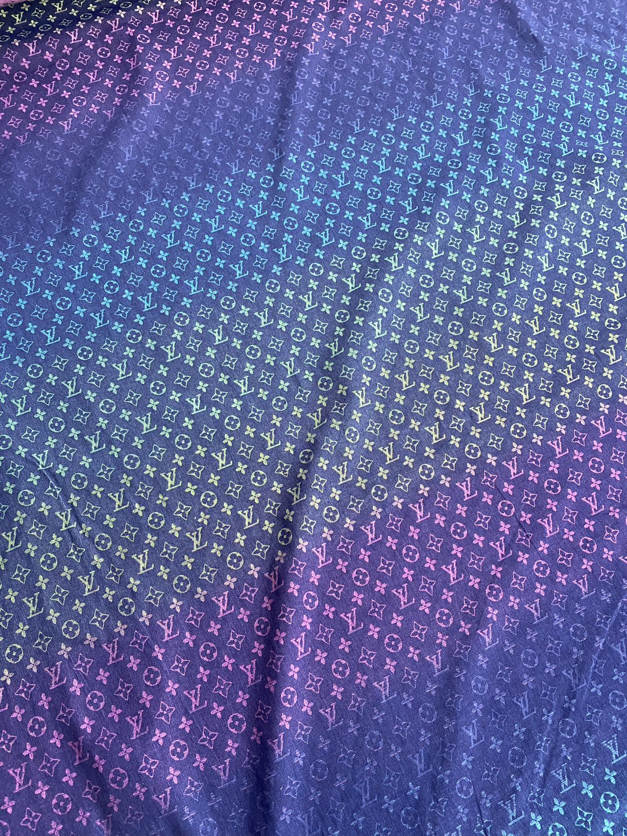 Rainbow Colorful Denim Designer Fabric Sold by Yard for Clothing Tailor Made Sneakerhead