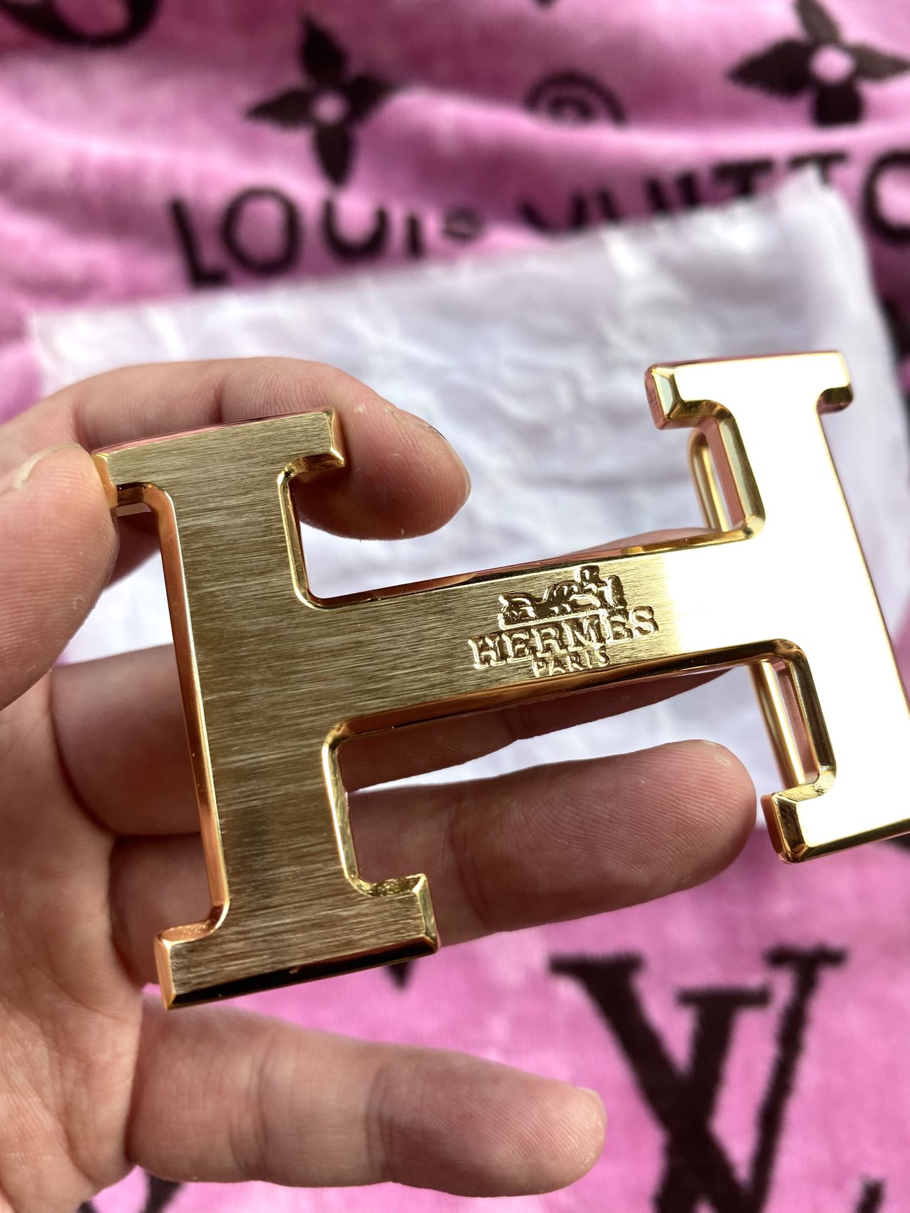 Gold Metal Hermes Belt Buckle Handmade Accessory for Custom DIY Projects