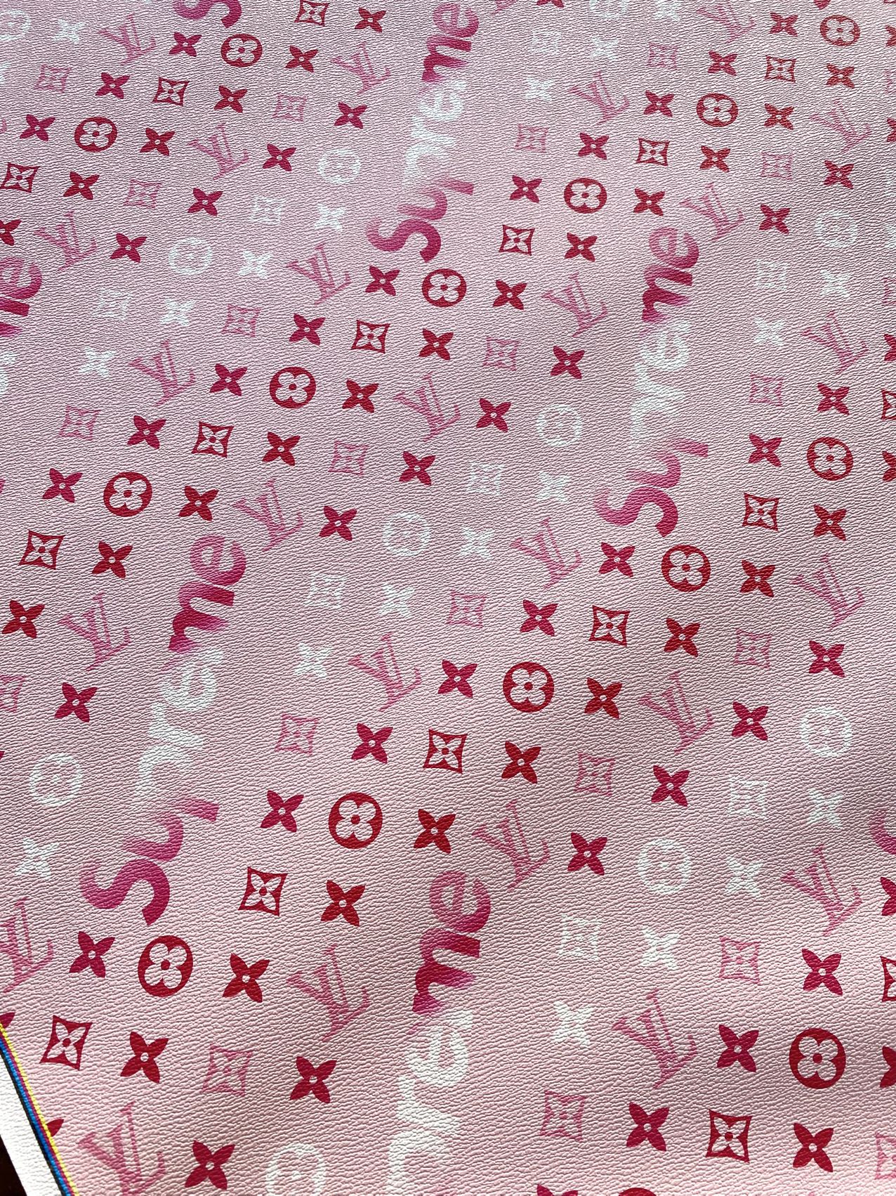 Pink Supreme Louis Vuitton Valentine's Day Designer Fabric Leather Sheet