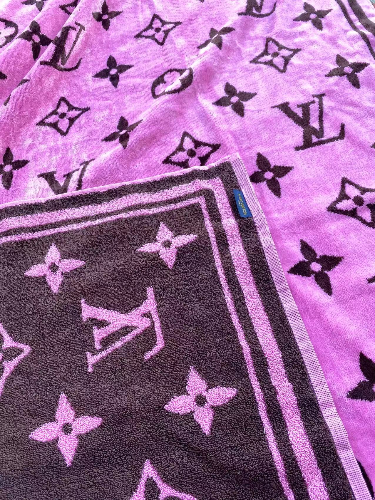 Pink and black patterned Louis Vuitton Beach Towel