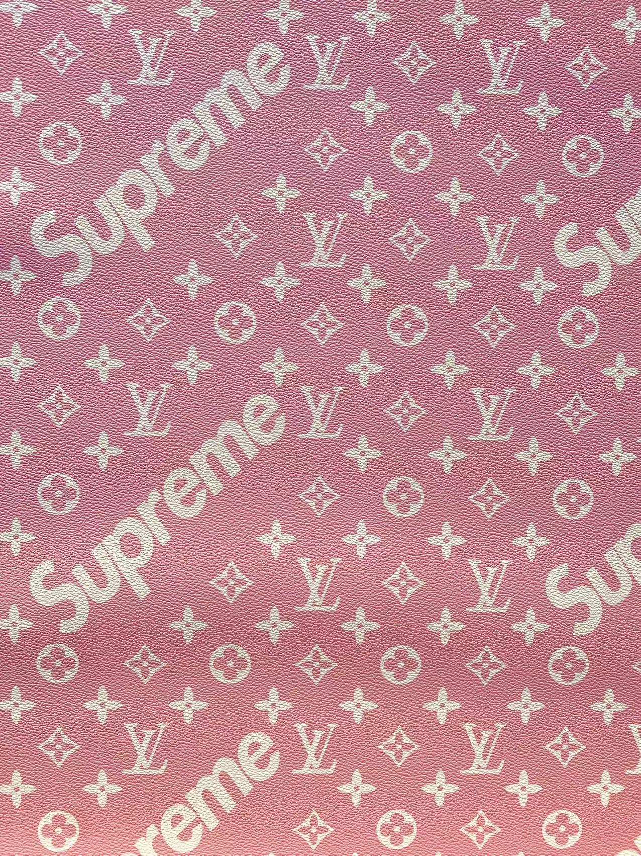 Pink Supreme LV Sneaker Leather for DIY Projects Upholstery