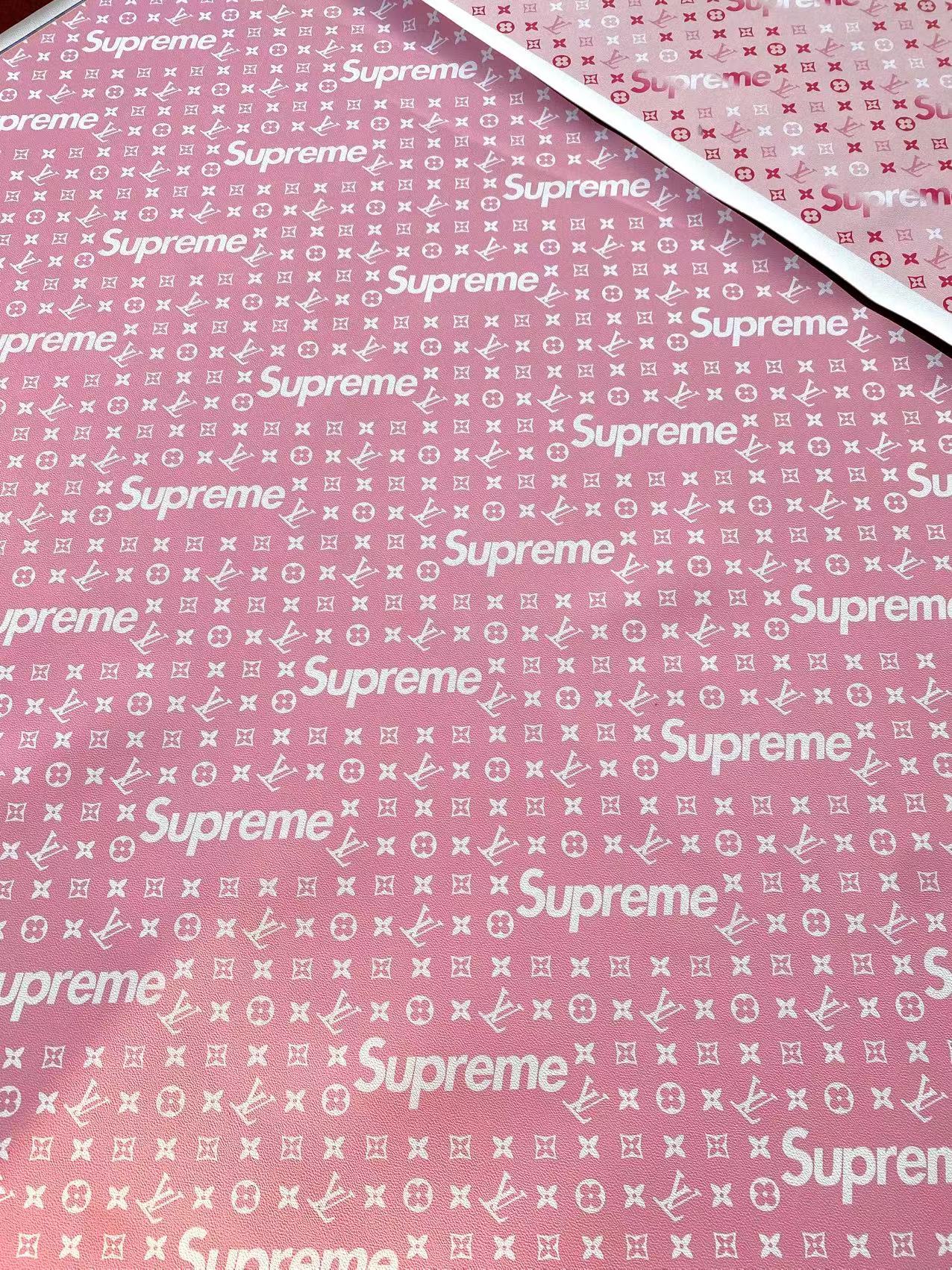 Pink Supreme LV Sneaker Leather for DIY Projects Upholstery