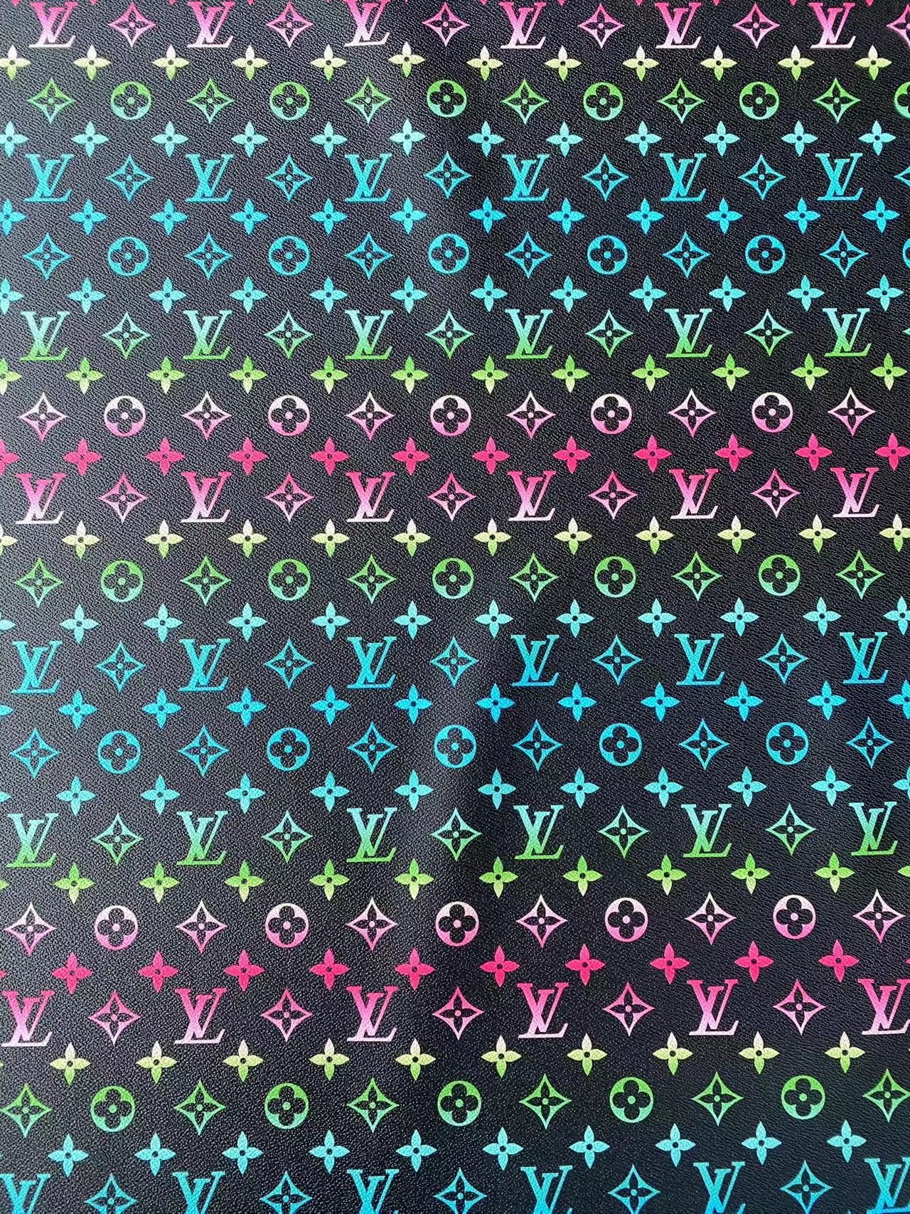 Colorful Louis Vuitton Designer Fabric Shoe Bag Leather