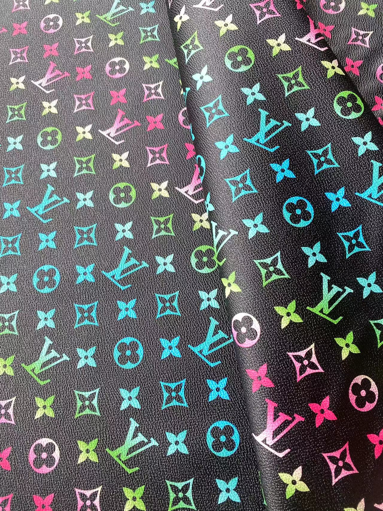 Colorful Louis Vuitton Designer Fabric Shoe Bag Leather