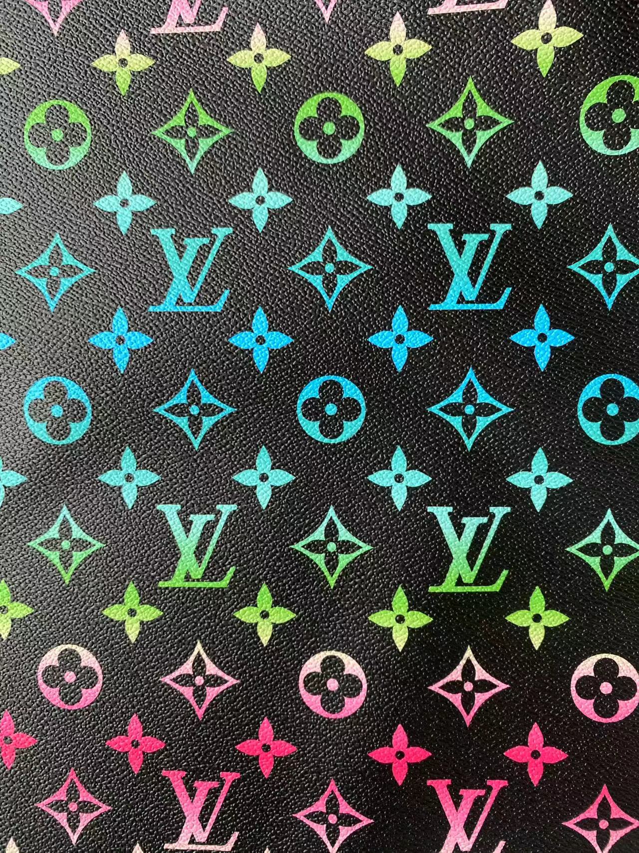 Colorful Louis Vuitton Designer Fabric Shoe Bag Leather