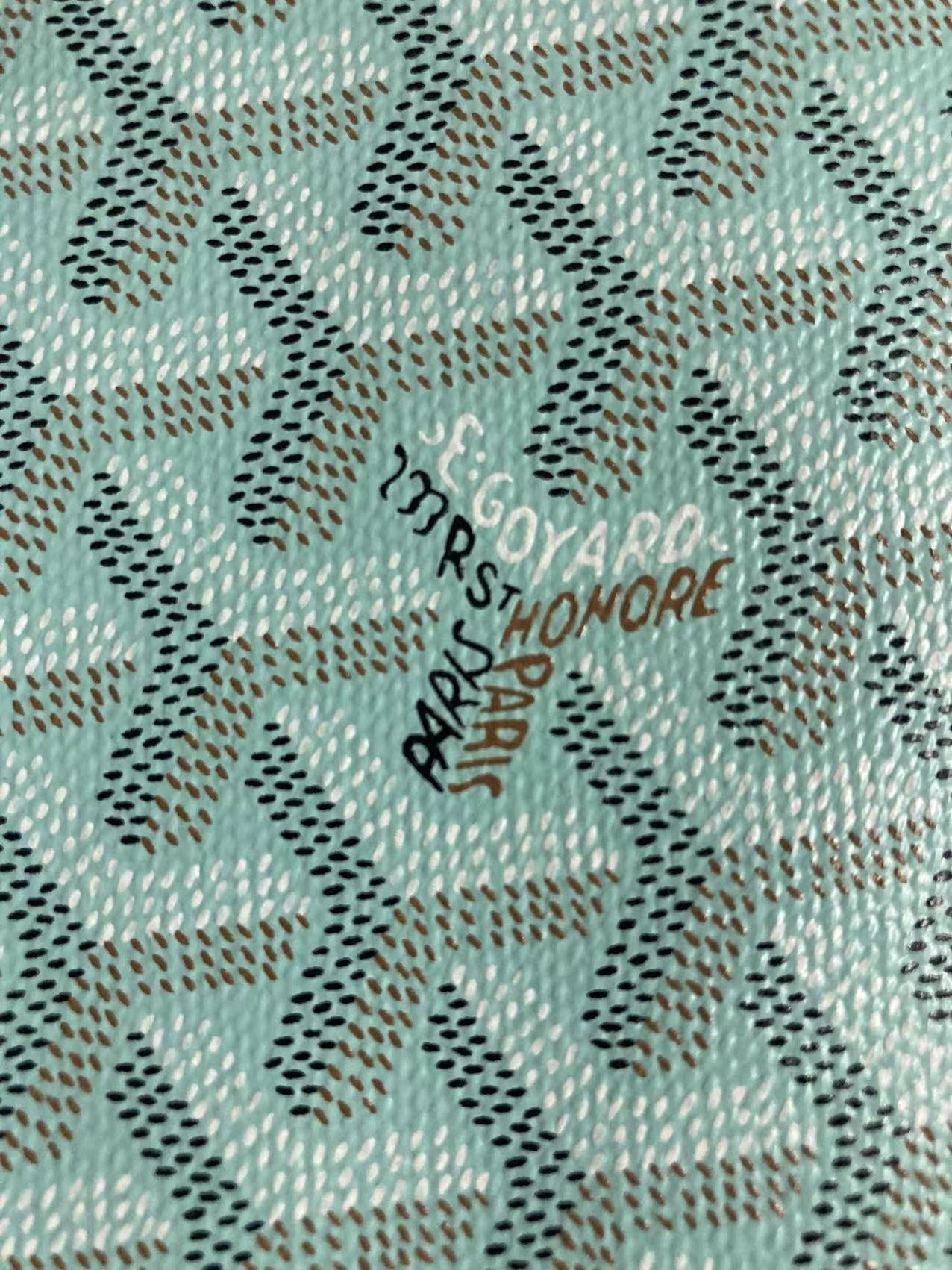 Light Tiffany Blue Goyard Canvas Leather for Custom Sold by Yard