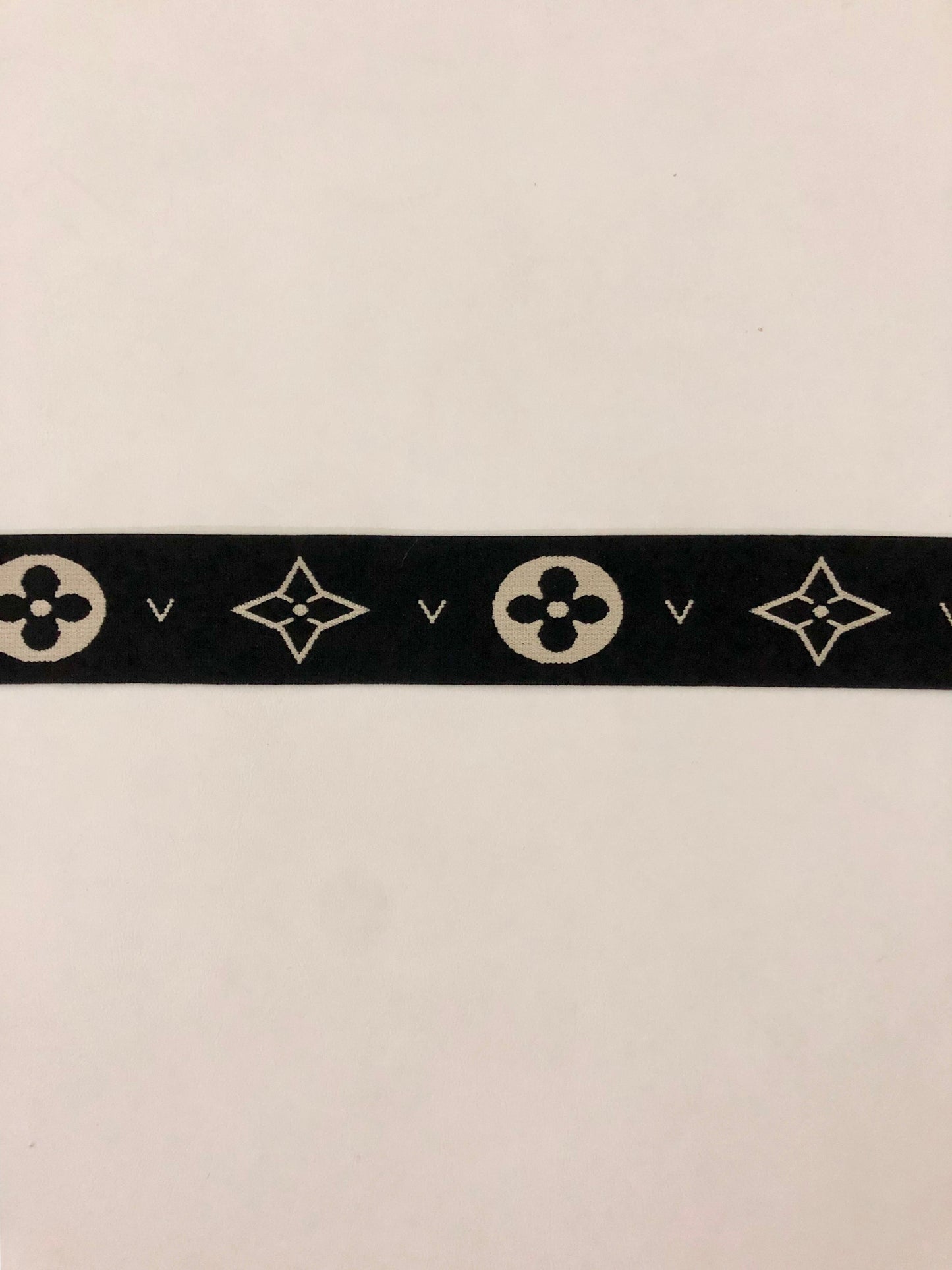 Black Monogram LV Elastic Strap