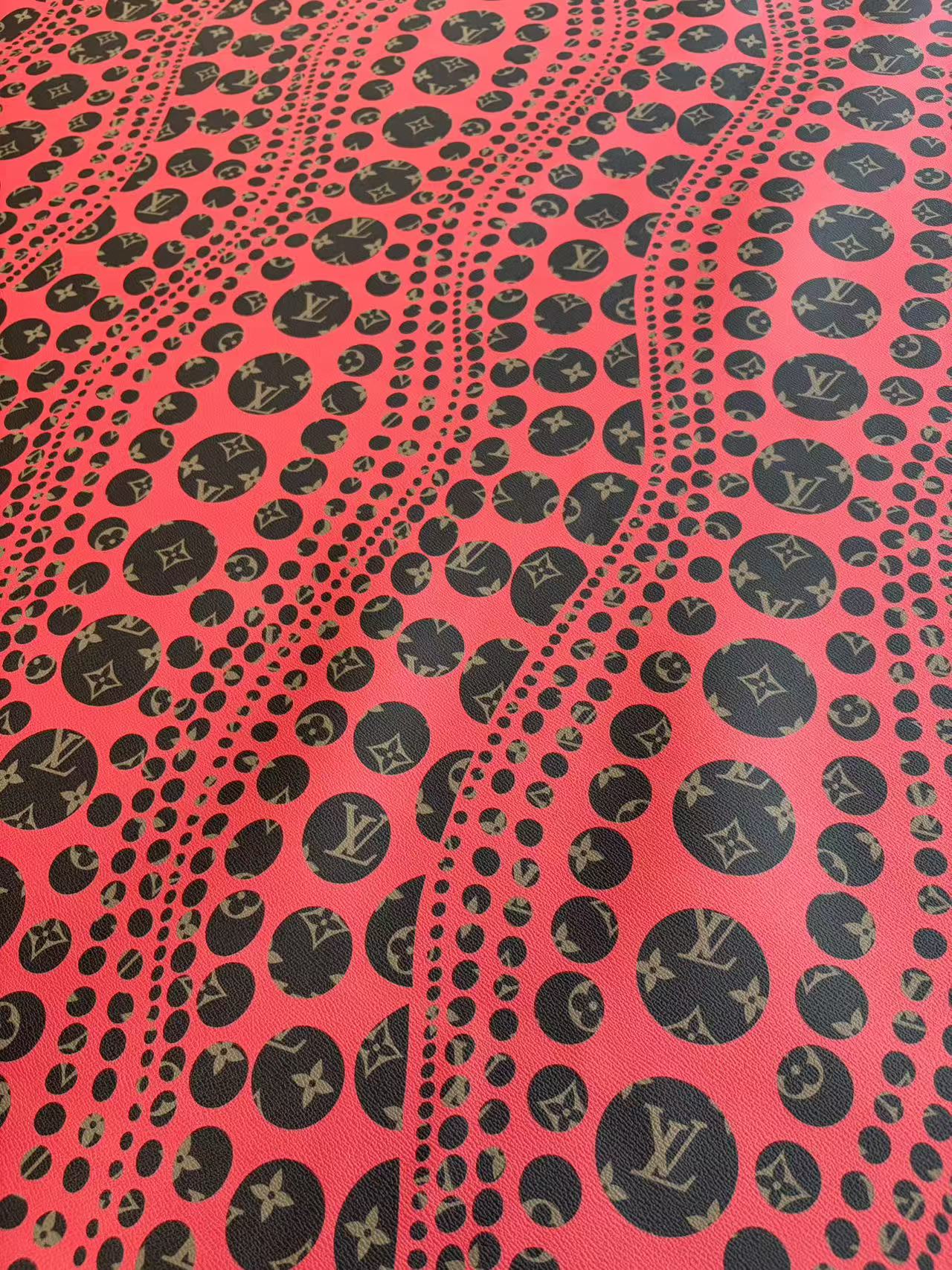 Yayoi Kusama Louis Vuitton Leather Designer Fabric for Bag Repaid DIY Crafts