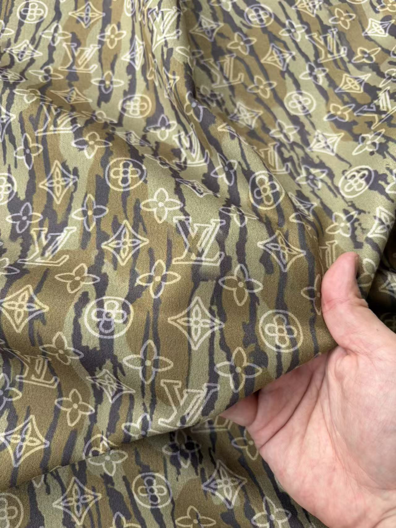New Camo LV Suede Fabric Car Headliner Upholstery