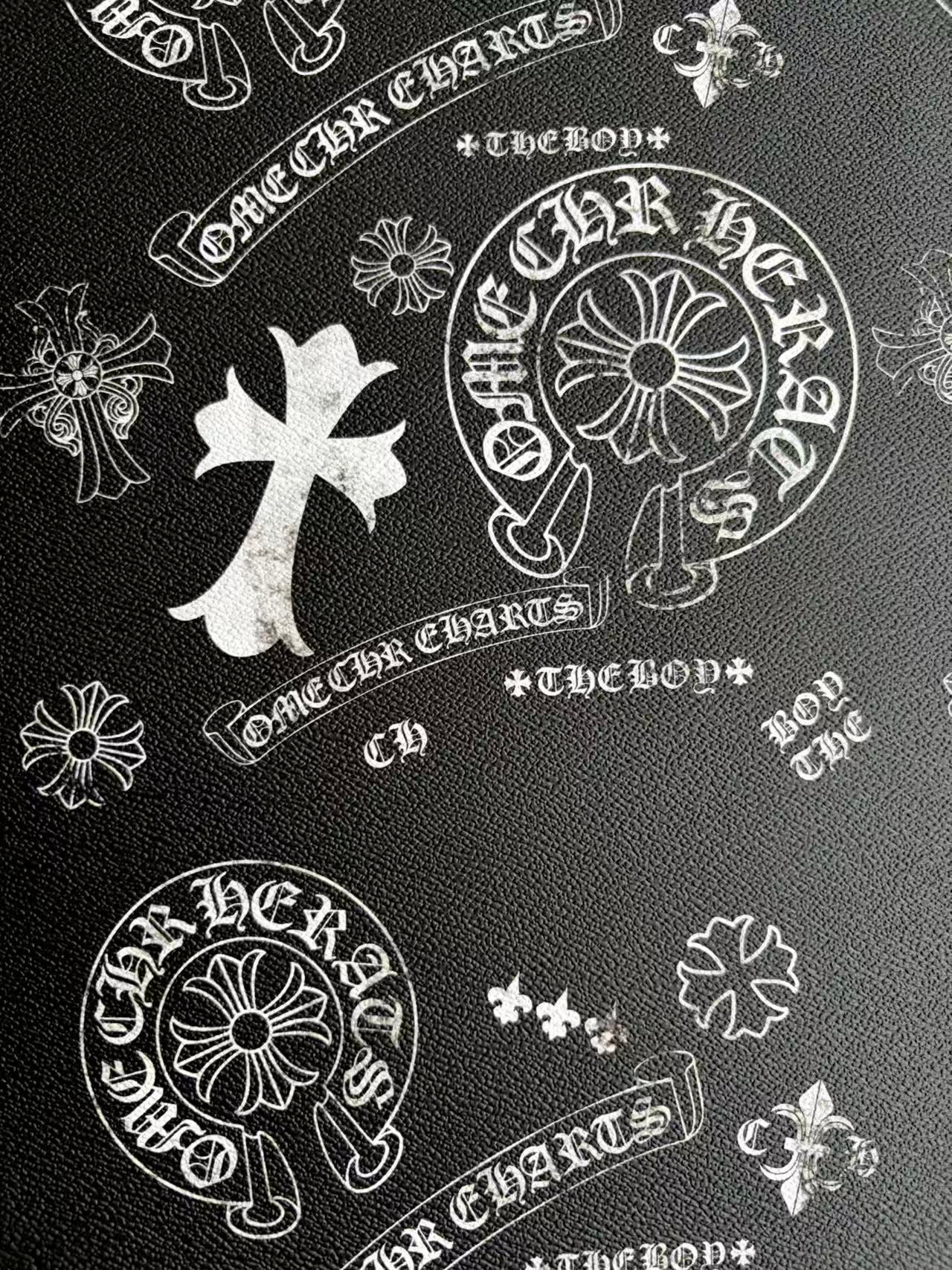 Black White Chrome Heart DIY Leather Sheet for Crafts Sewing Projects