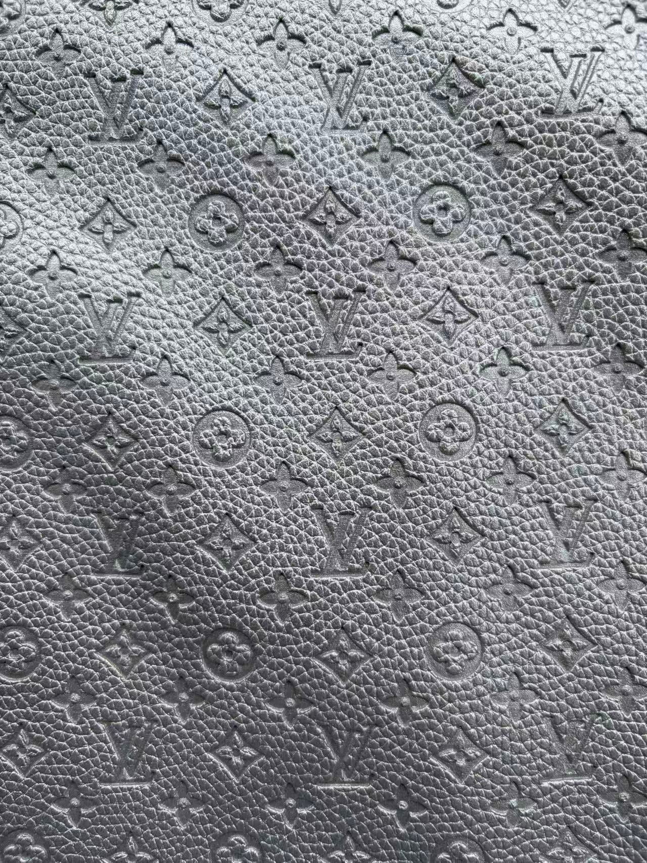 Silver Small LV Embossed Leather for DIY Helmet Sneaker