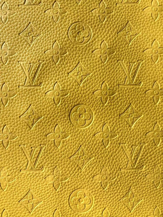 Banana Yellow Louis Vuitton Upholstery Sneaker Leather Sold by Yard - mingfabricstore