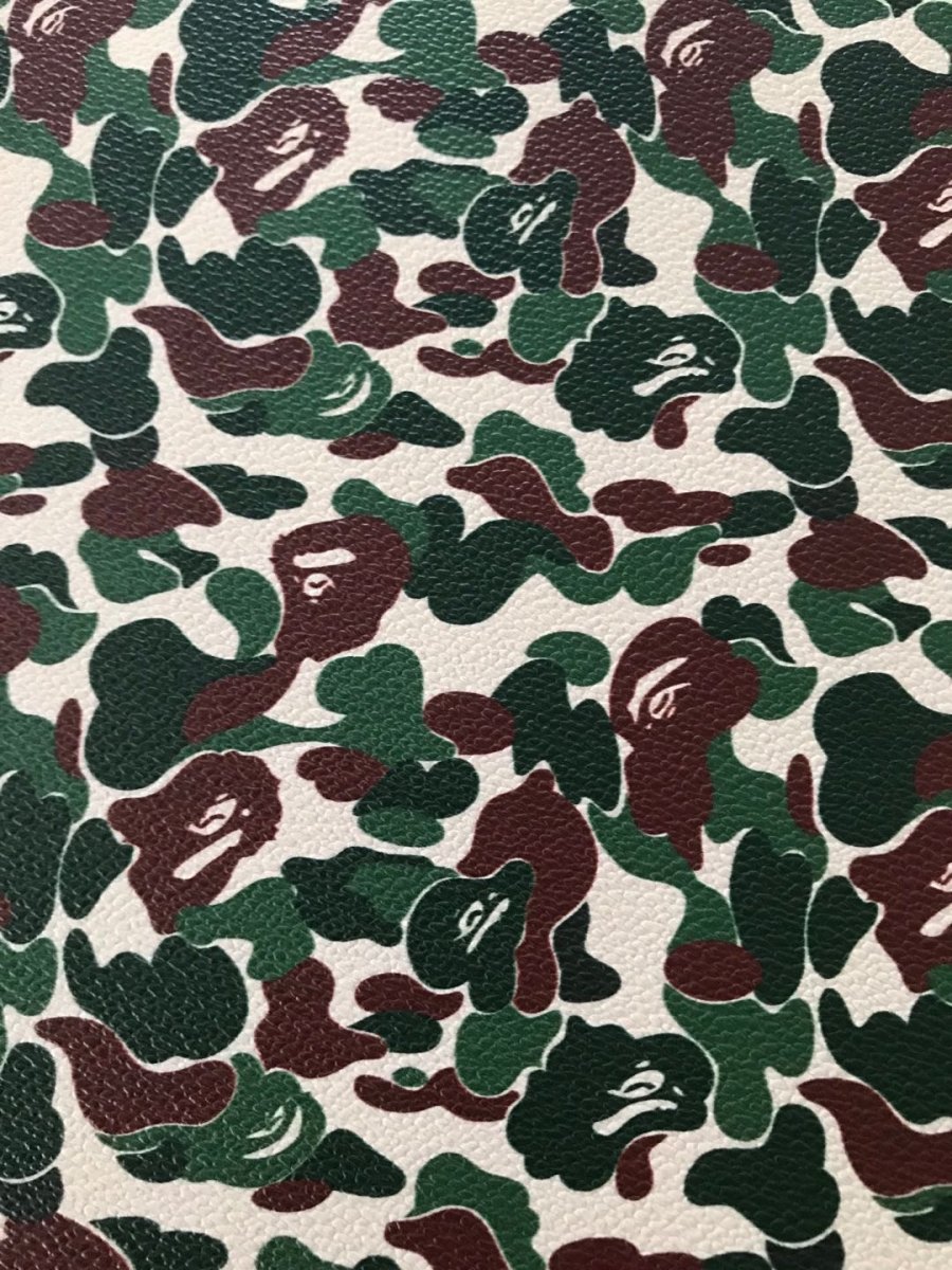 Bape Leather Designer Inspired Faux Leather Fabric for Custom - mingfabricstore