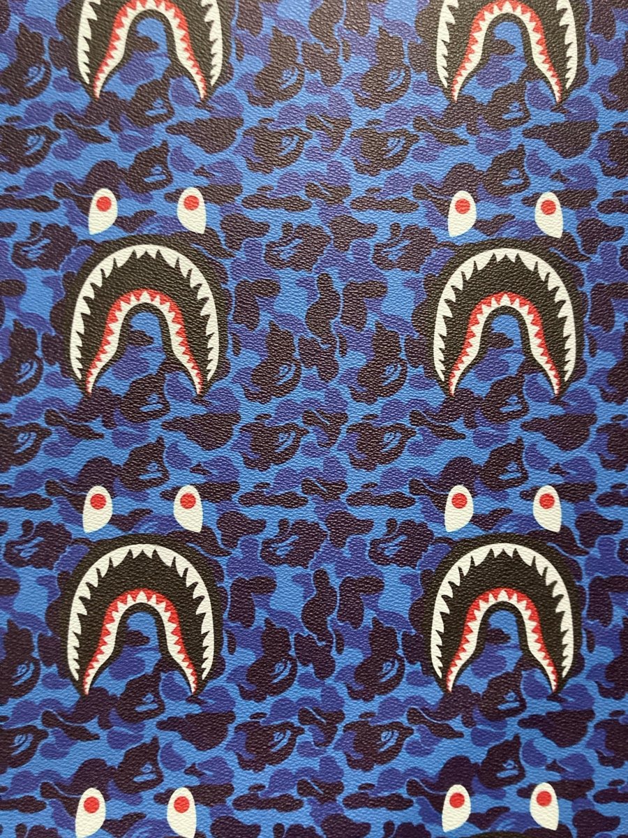 Bape Vinyl Fashion Shark Camo Custom Handmade Sneaker Leather - mingfabricstore