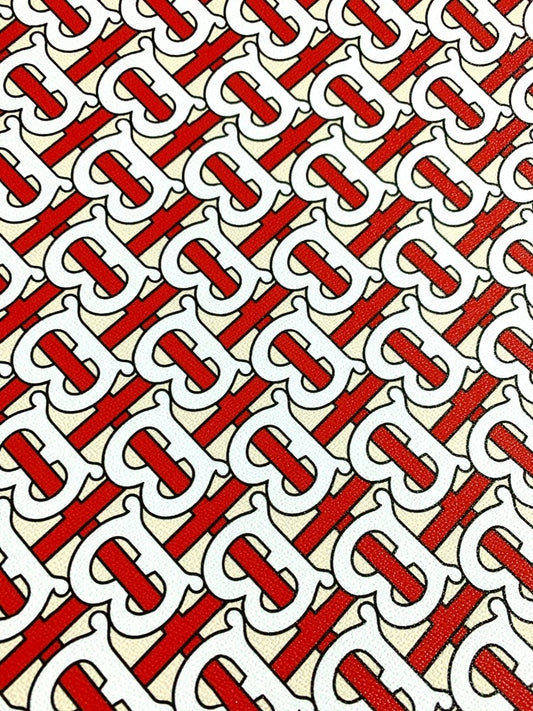 BBR Classic Letter Pattern Designer Inspired Leather For Bag - mingfabricstore