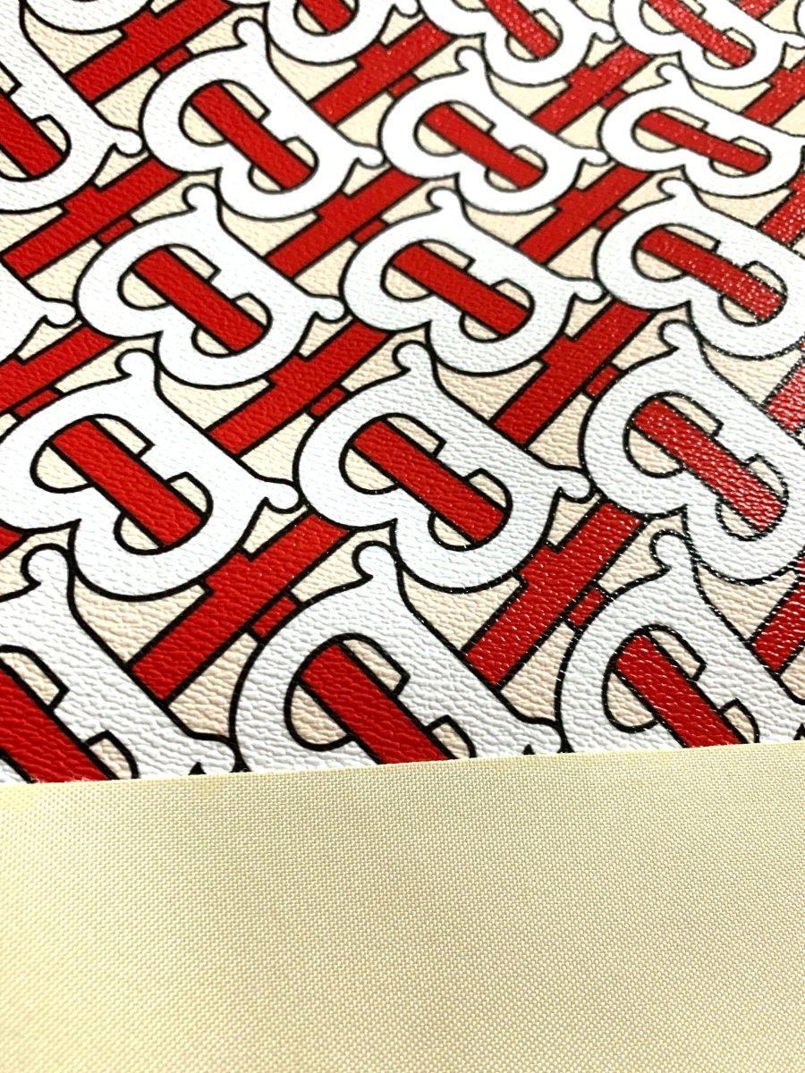 BBR Classic Letter Pattern Designer Inspired Leather For Bag - mingfabricstore