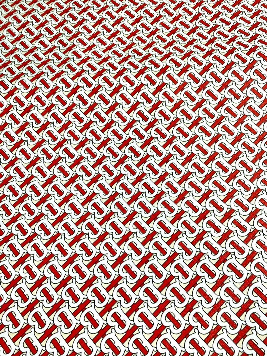 BBR Classic Letter Pattern Designer Inspired Leather For Bag - mingfabricstore