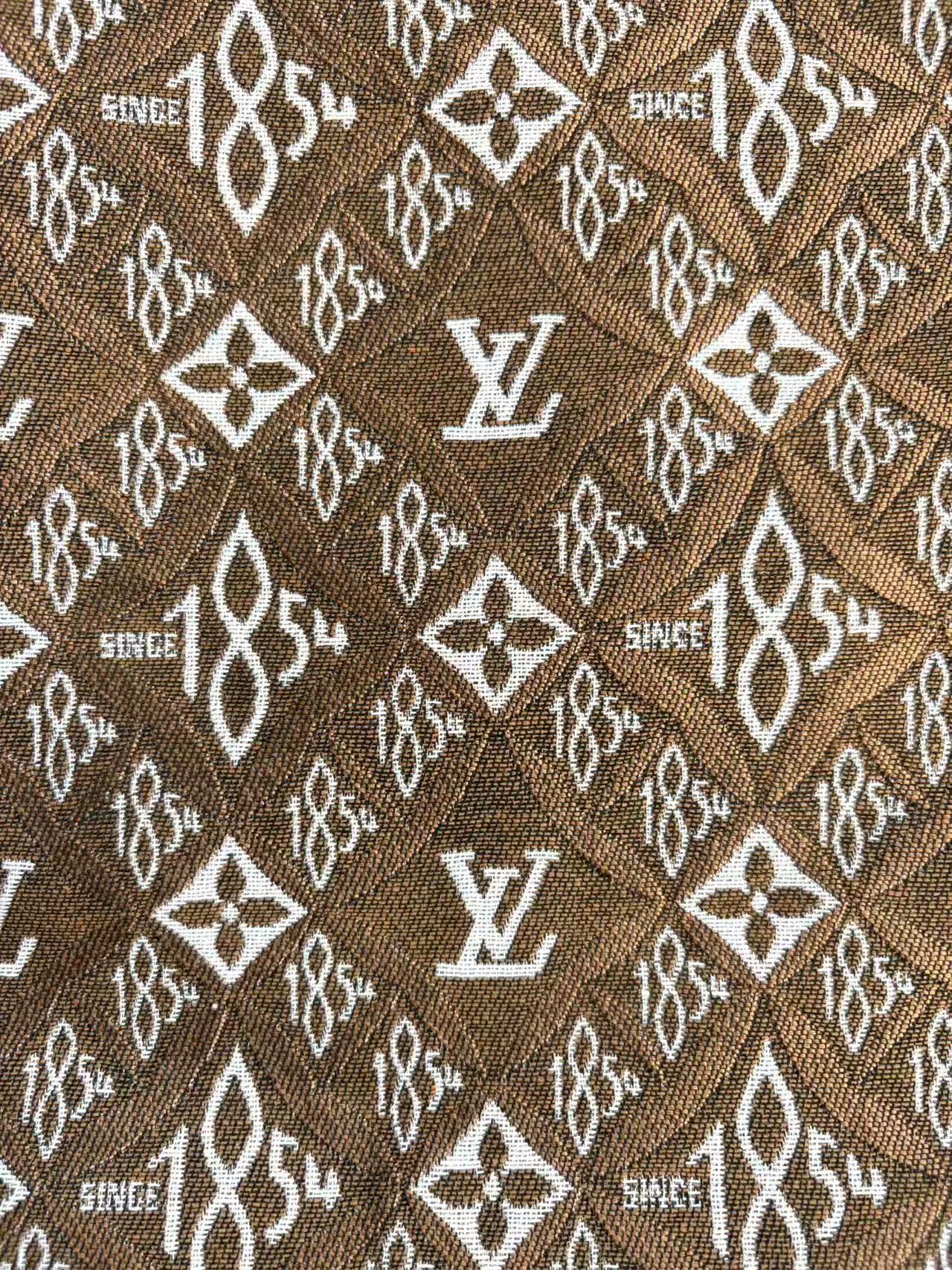 Brown Jacquard 1854 LV Sewing Fabric Sold by Yard