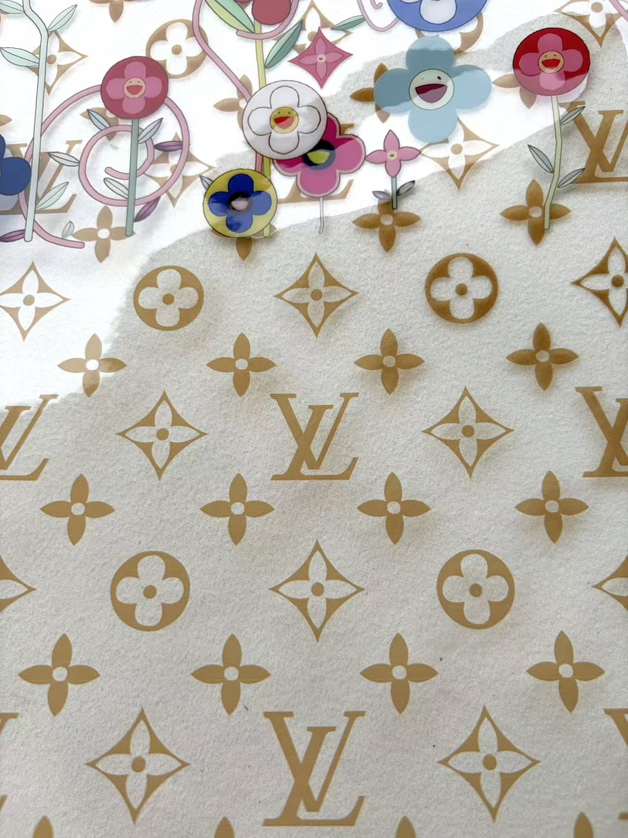 Transparent Takashi Murakami LV PVC Raincoat Jelly Bag Fabric