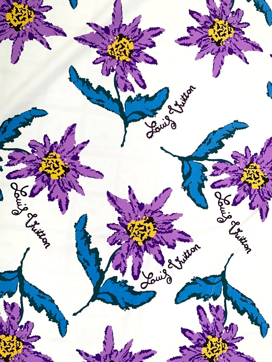 Beautiful Flower Louis V Cotton Fabric for Clothing Sewing DIY Custom - mingfabricstore