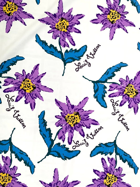 Beautiful Flower Louis V Cotton Fabric for Clothing Sewing DIY Custom - mingfabricstore
