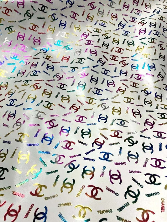 Beautiful White Colorful Embossed C Leather for Handcraft - mingfabricstore