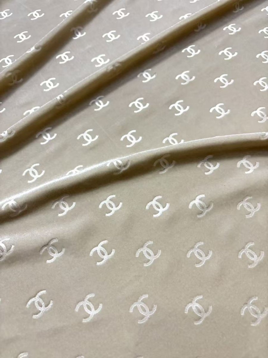 Beige Chanel Velvet Designer Fabric for Sewing Car Upholstery Interior Sneakers - mingfabricstore