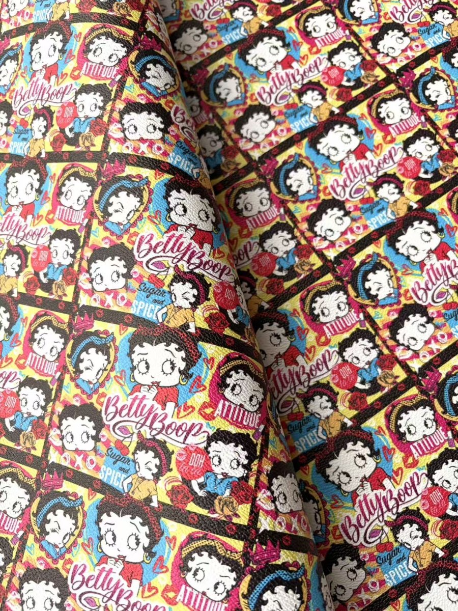 Betty Cartoon Character Leather Sheet for Handmade DIY Crafts Projects - mingfabricstore