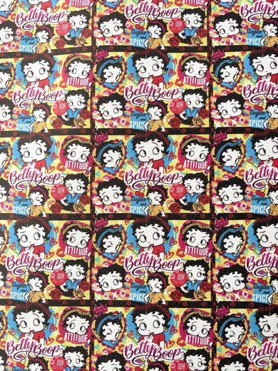 Betty Cartoon Character Leather Sheet for Handmade DIY Crafts Projects - mingfabricstore