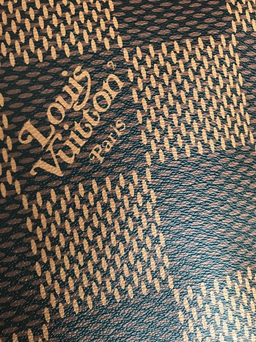 Big Check Plaid LV Leather Vinyl for Bag Shoe Custom by Yard - mingfabricstore