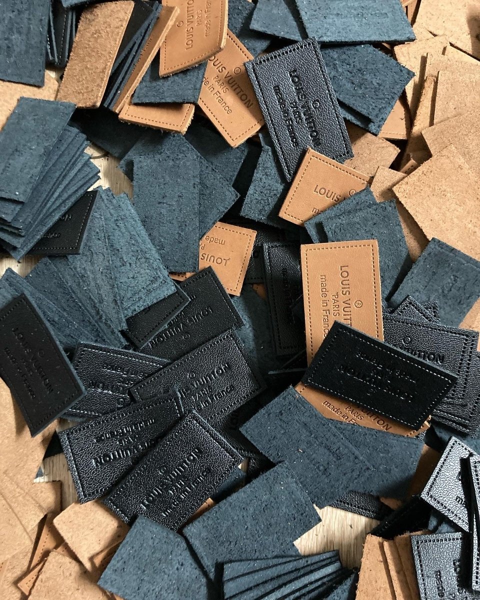 Black Authentic Leather Label Tag for Sewing Custom - mingfabricstore