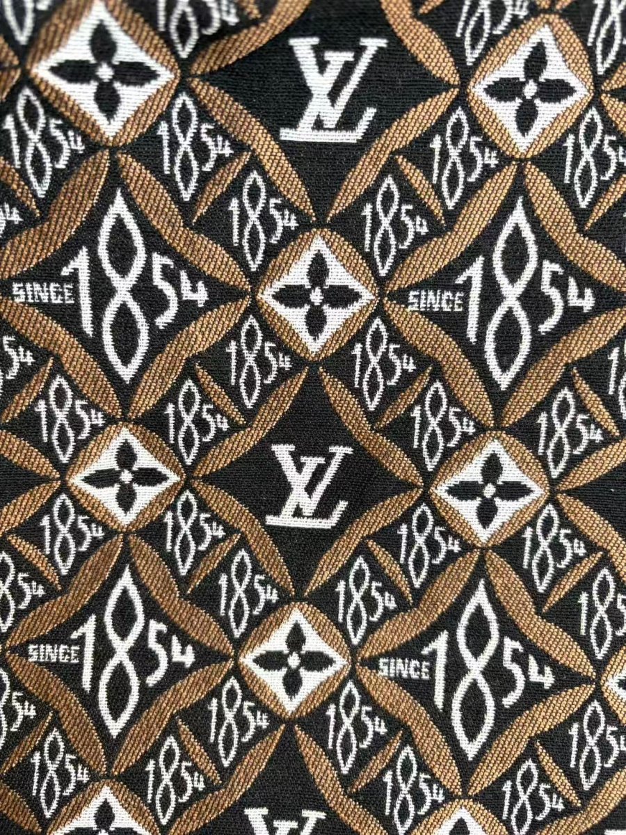 Black Brown Jacquard 1854 LV Sewing Fabric Sold by Yard - mingfabricstore