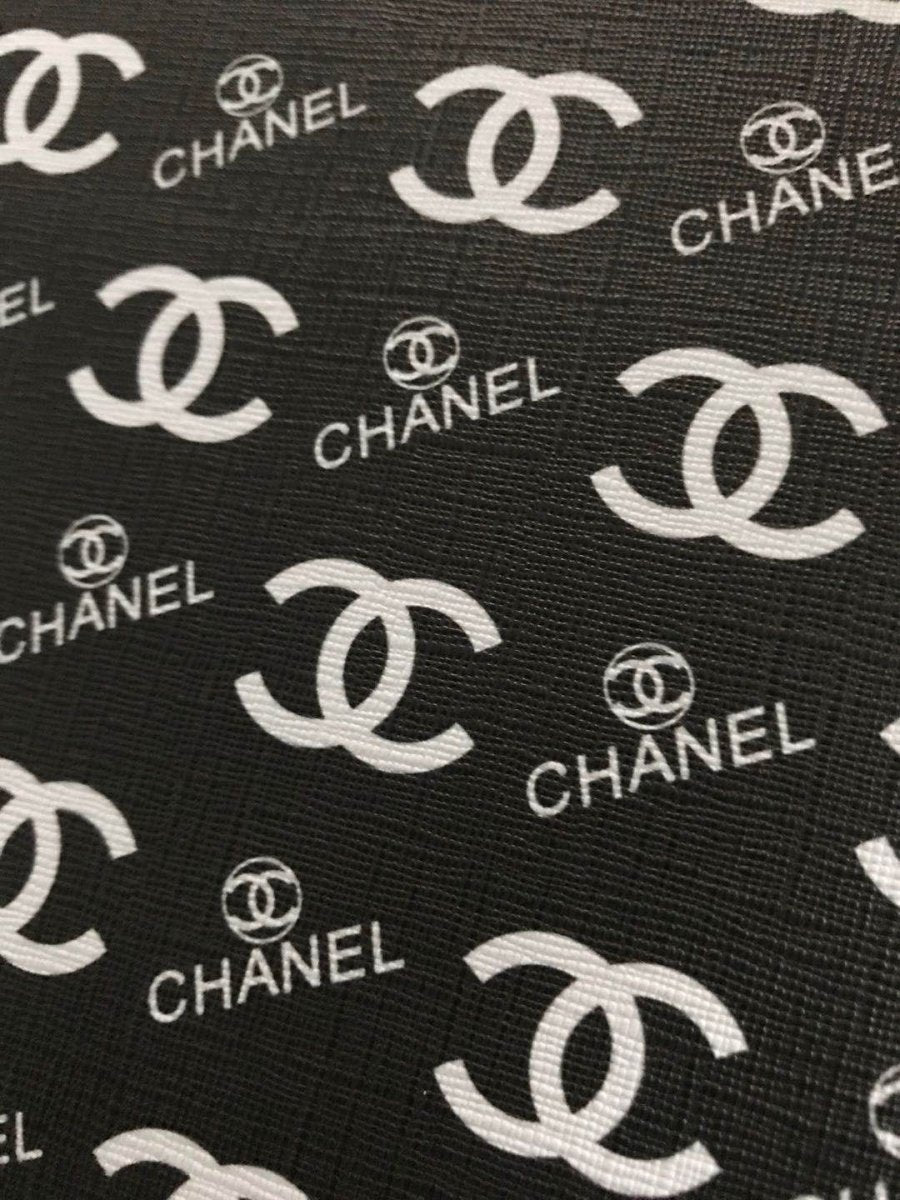 Black Chanel Leather Fabric for Shoe Custom Bag - mingfabricstore