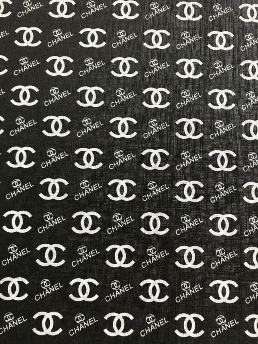 Black Chanel Leather Fabric for Shoe Custom Bag - mingfabricstore