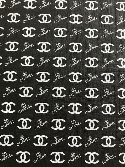 Black Chanel Leather Fabric for Shoe Custom Bag - mingfabricstore