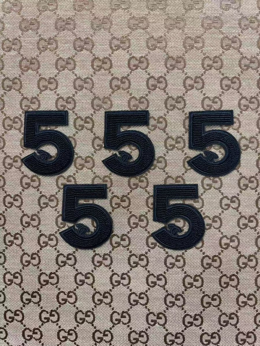 Black Chanel No.5 Iron on Patches for DIY Crafts Projects - mingfabricstore