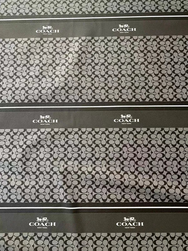 Black Coach Custom Leather Designer Fabric for DIY Crafts - mingfabricstore