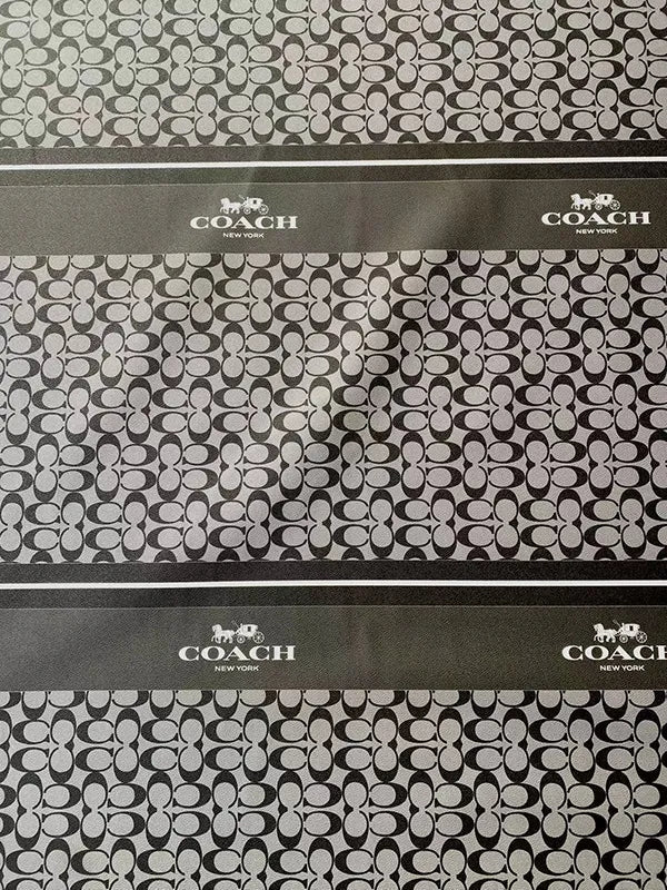 Black Coach Custom Leather Designer Fabric for DIY Crafts - mingfabricstore