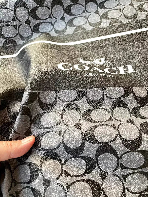 Black Coach Custom Leather Designer Fabric for DIY Crafts - mingfabricstore