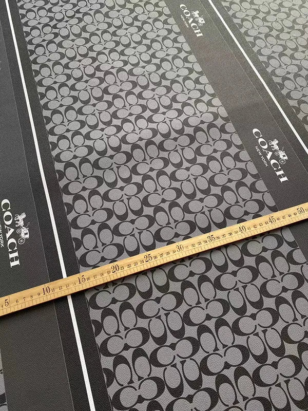 Black Coach Custom Leather Designer Fabric for DIY Crafts - mingfabricstore