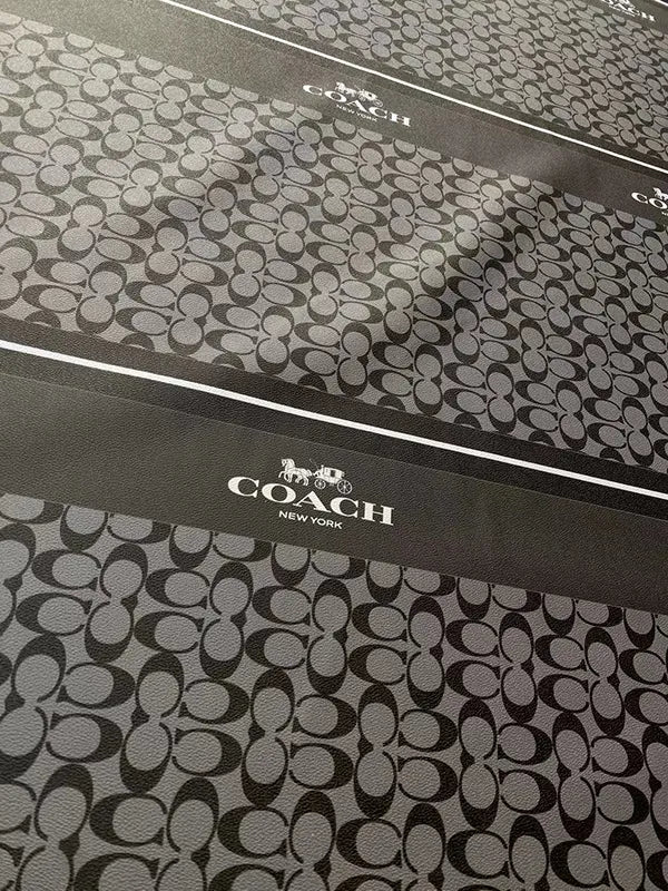 Black Coach Custom Leather Designer Fabric for DIY Crafts - mingfabricstore