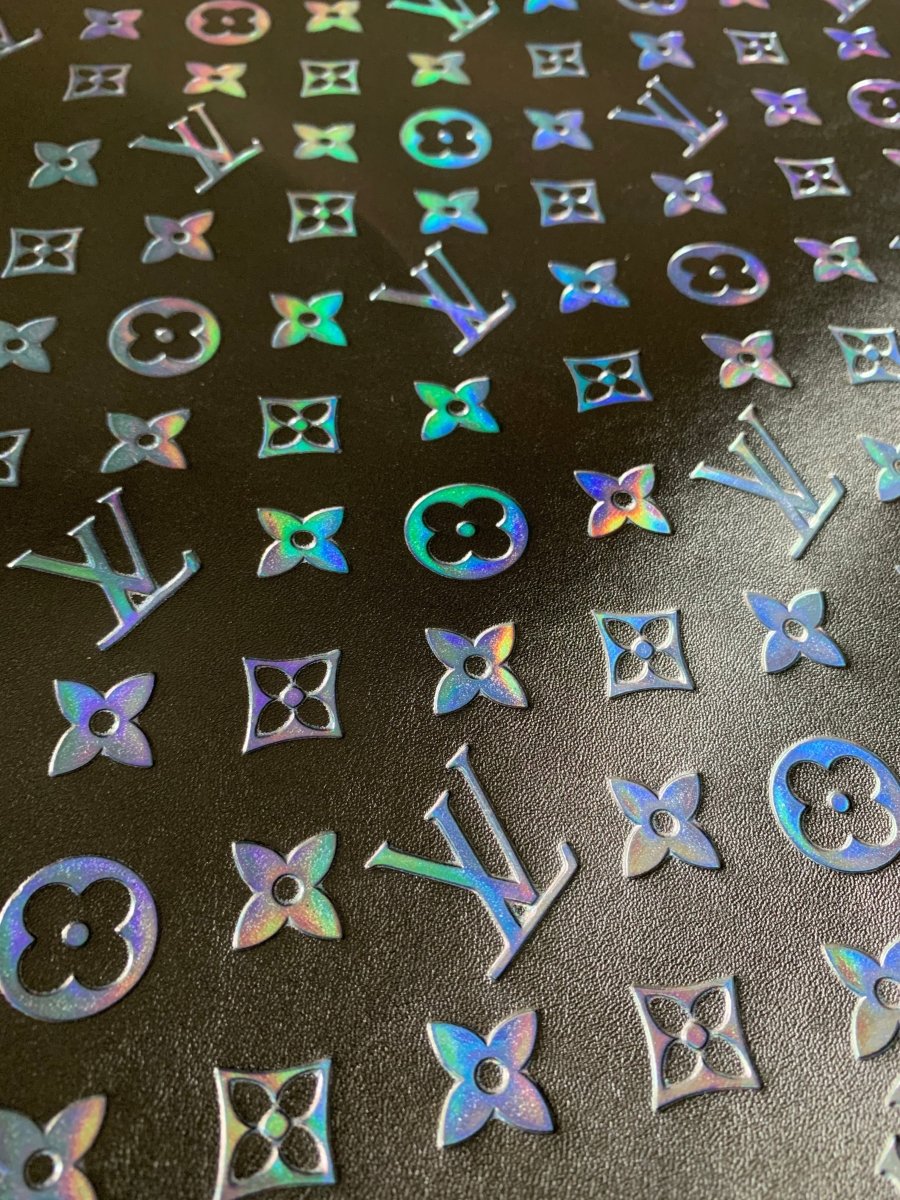 Black Colorful Embossed LV Leather Designer Fabric for Slipper Sneaker - mingfabricstore