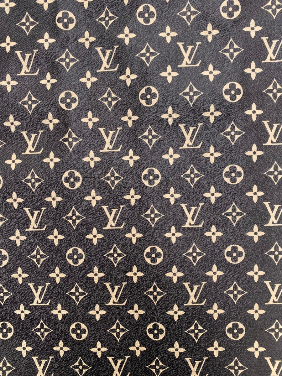Black Cream Louis Vuitton LV Leather Leder Stoff Pelle - mingfabricstore