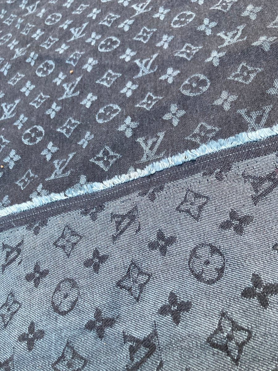 Black Denim LV Fabric Louis Vuitton Denim Fabric - mingfabricstore