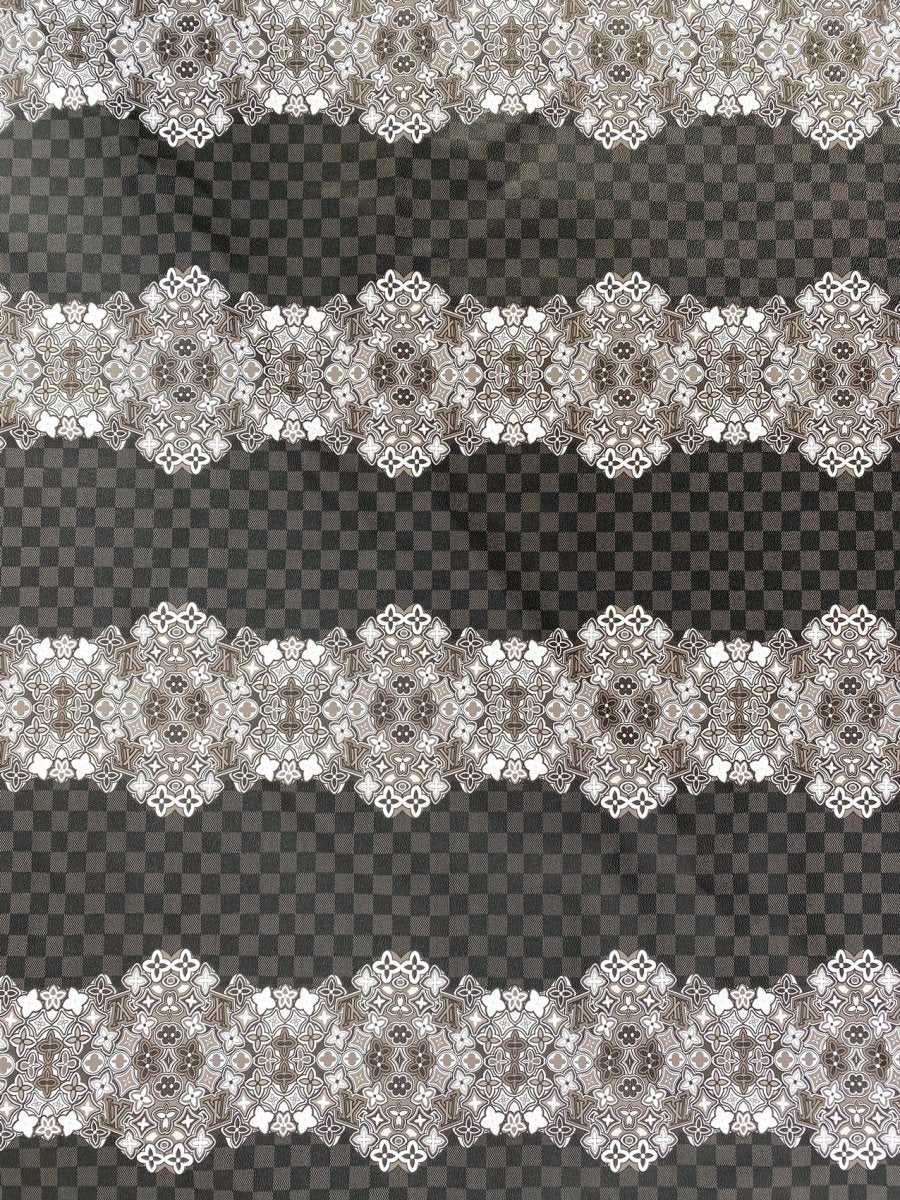 Black Designer LV Damier Check Leather Vinyl Fabric for Handmade DIY Crafts Sewing Upholstery - mingfabricstore