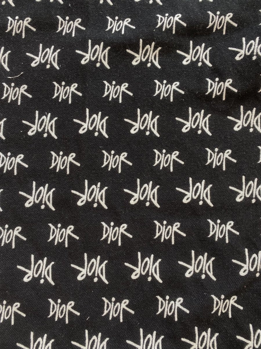 Black Dior Cotton Sewing Designer Fabric for Custom Handmade Bespoke Made Upholstery - mingfabricstore