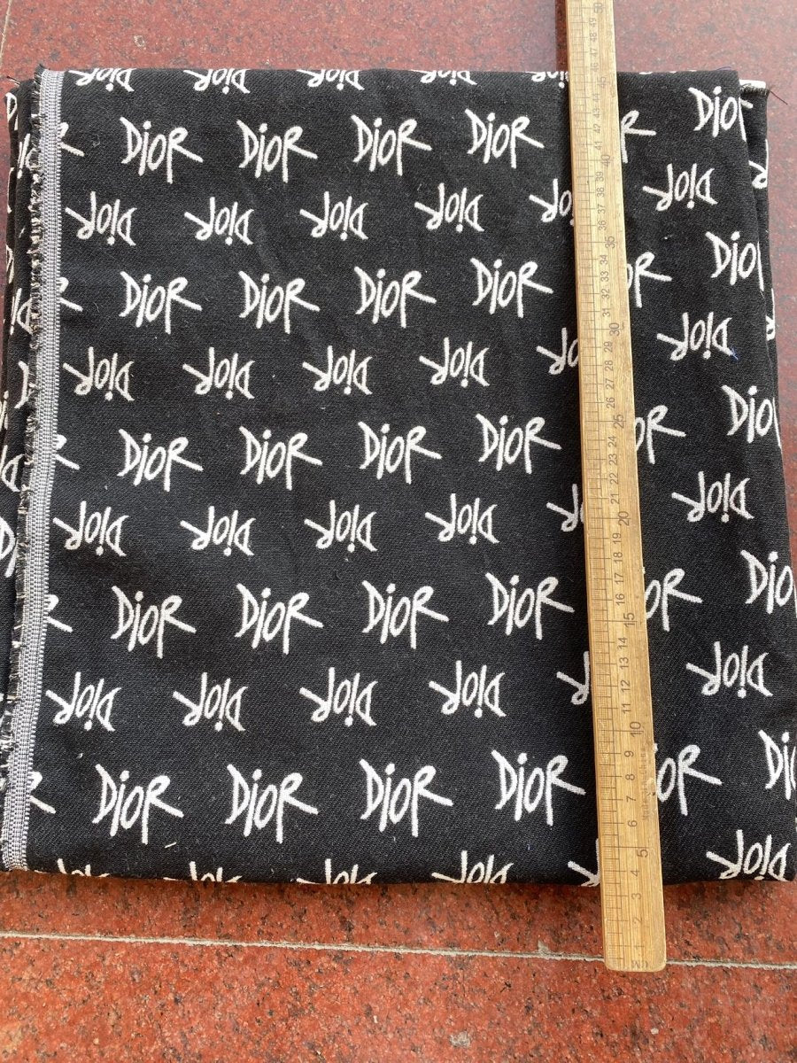 Black Dior Cotton Sewing Designer Fabric for Custom Handmade Bespoke Made Upholstery - mingfabricstore