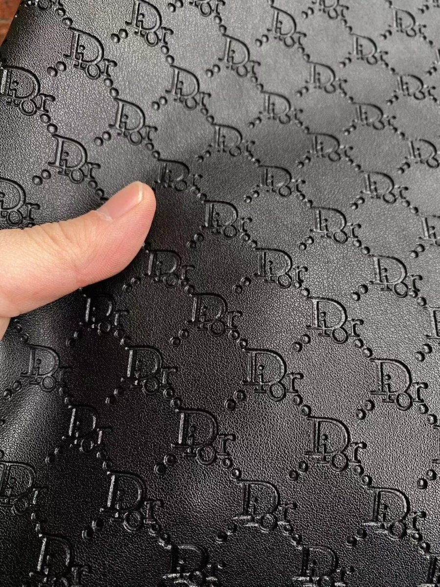 Black Dior Sneaker Leather Sheet Upholstery DIY Projects - mingfabricstore