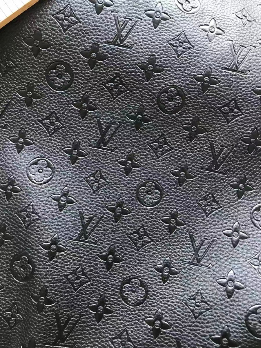 Black embossed Louis Vuitton Custom DIY Bag Leather Sofa Leather Furniture Upholstery - mingfabricstore