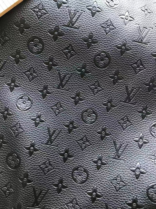 Black embossed Louis Vuitton Custom DIY Bag Leather Sofa Leather Furniture Upholstery - mingfabricstore